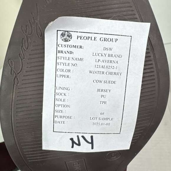 Lucky Brand Women's 6 Ankle Bootie Boot Suede Leather Western Cherry New/Sample - Picture 5 of 14